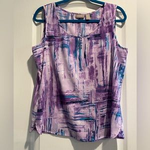 CHICOS LAVENDER/BLUE SZ 2 TANK (A-23)